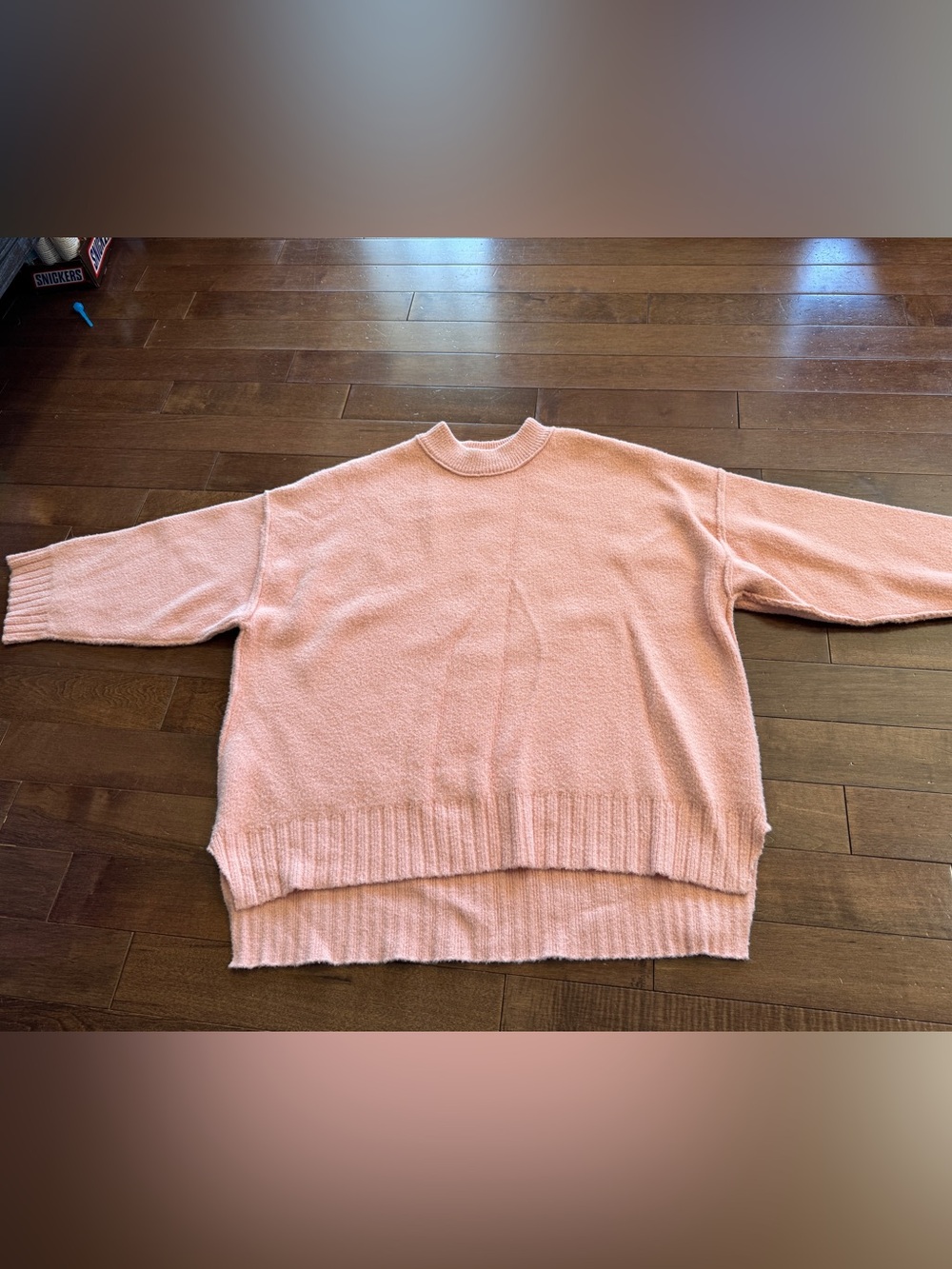 Free People Womens XS Teddy Sweater Oversize Pullover light peach